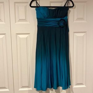 Teal ombré homecoming/prom dress